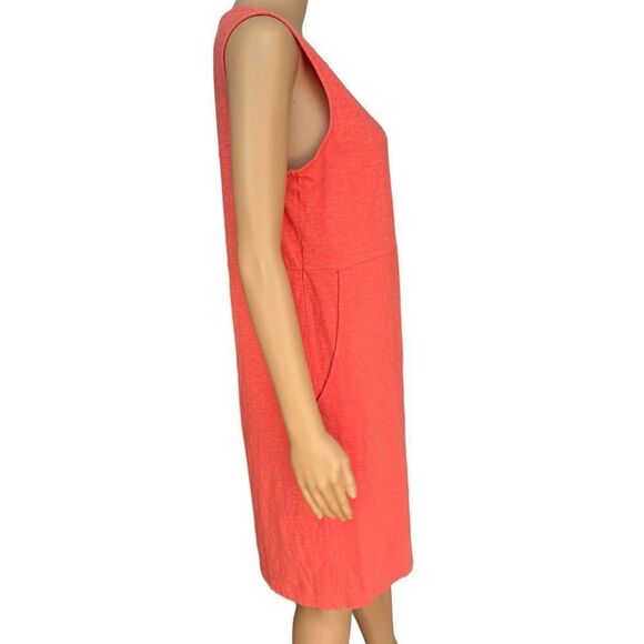J. Jill Pure Jill Cotton Shift Tank Dress Sleeveless Size S Orange Salmon - Picture 2 of 7